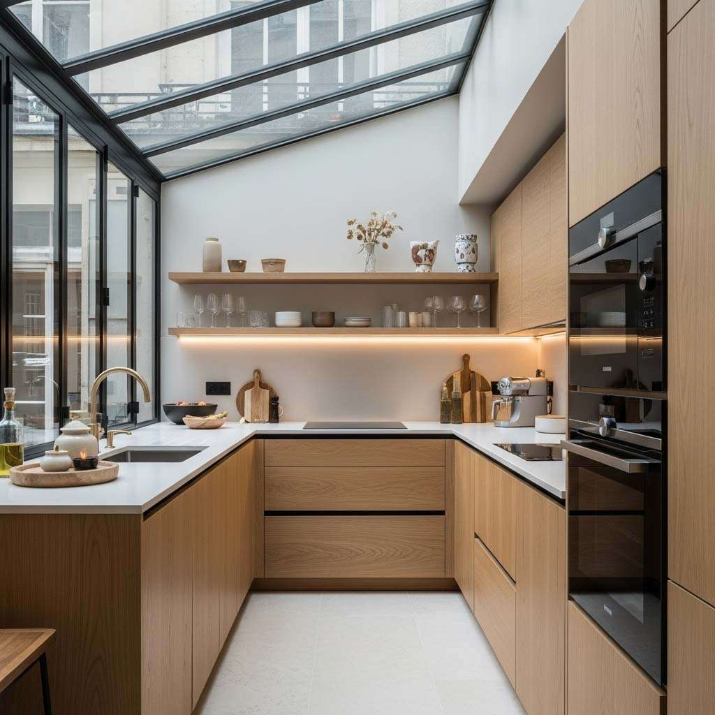 Nouvelle cuisine d'une projet de rénovation de maison au Chesnay